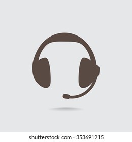 headphones, web icon. vector design