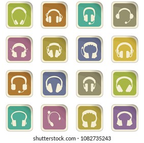 Headphones web icons for user interface design