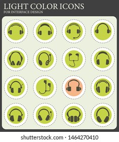 headphones web icons for user interface design