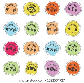 headphones web icons for user interface design