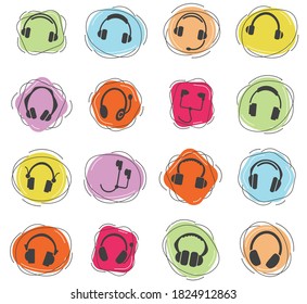 headphones web icons for user interface design