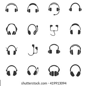 headphones web icons for user interface design