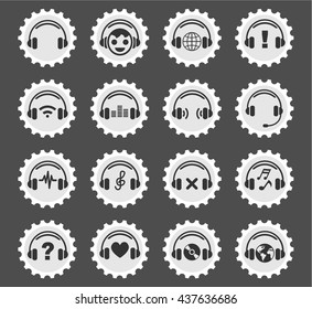 headphones web icons for user interface design