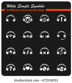 headphones web icons for user interface design