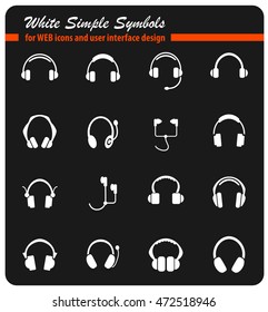 headphones web icons for user interface design