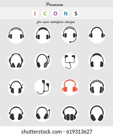 headphones web icons for user interface design