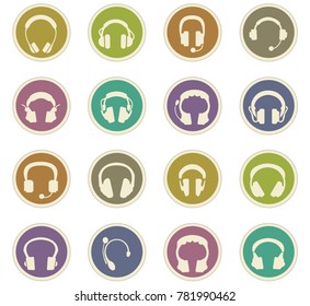 Headphones web icons for user interface design