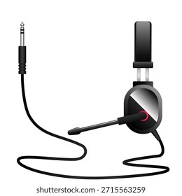 Headphones with a wire and a mini jack or jack connector