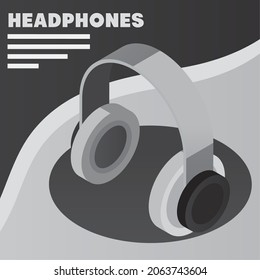 audífonos diseño de gadget de tecnología inalámbrica