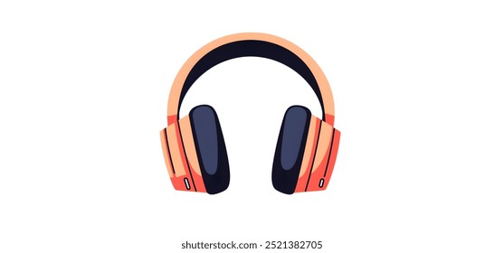 Headphones,minimalistic flat 2D vector illustration,plain background,digital equipment
