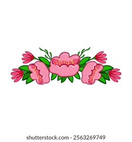 headpiece flower crown cartoon. festival bridal, nature wreath, fashion garden headpiece flower crown sign. isolated symbol vector illustration