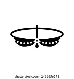 headpiece jewelry fashion glyph icon vector. headpiece jewelry fashion sign. isolated symbol illustration