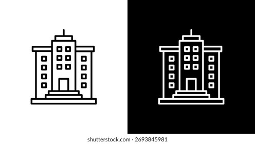 Headquarters White Icon Set Design