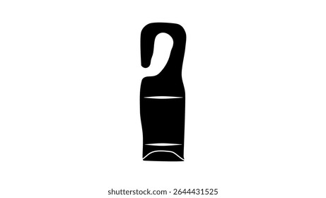 Headrest Hook, black isolated silhouette