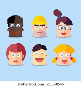 Heads of cartoon characters