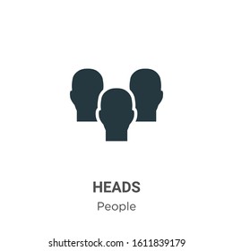Heads glyph icon vector on white background. Flat vector heads icon symbol sign from modern people collection for mobile concept and web apps design.