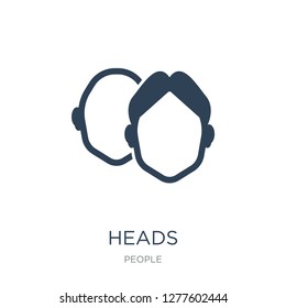 heads icon vector on white background, heads trendy filled icons from People collection, heads vector illustration