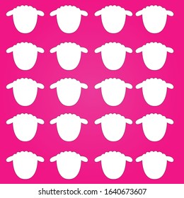 Heads Sheep silhouette For Background.Vector illustration.