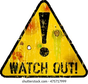 heads up sign, warning sign, vector illustration,exclamation point 