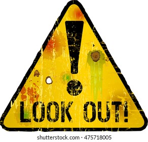 heads up sign, warning sign, vector illustration,exclamation point 