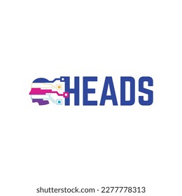 Cabecera el logotipo de la compañía tecnológica con el icono de cabeza