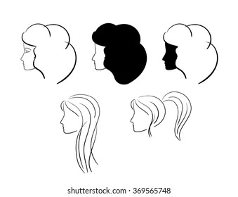 heads of women - vector illustration