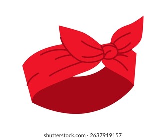 Headscarf Headband Summer Head Fashion accessory clothing technical illustration. Vector headgear for Men, women, unisex style, flat template CAD mockup sketch outline isolated
