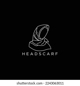Headscarf logo icon design template flat vector