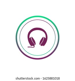 Headseat icon, illustration of earphone symbol.