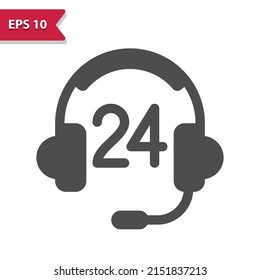 Auriculares con 24 iconos. Centro de llamadas, Servicio al cliente, Atención al cliente. Icono profesional, perfecto píxel, formato EPS 10.