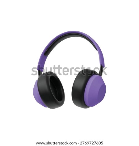 Headset 3D cartoon plastic style vector icon. Protective headphone noise and impact protection. Sport fighting gear, combat training equipment, ears protective sportswear isolated