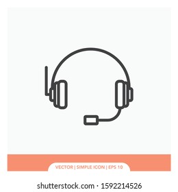 Headset with antenna Icon Vector Illustration