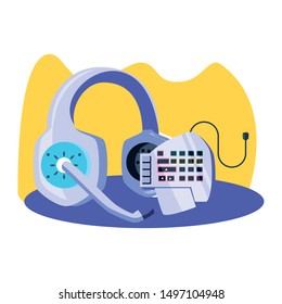 headset audio communicator with keypad