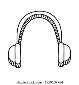 Headset-Audiogerät-Dodle-Stil