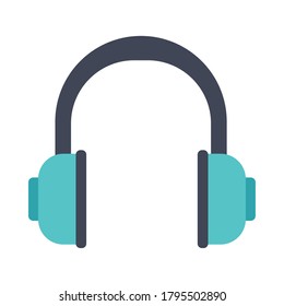 headset audio device flat style icon vector illustration design