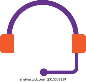 Headset Audio Device Icon Vector Flat Illustration