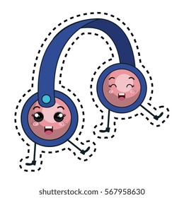 headset audio device kawaii character