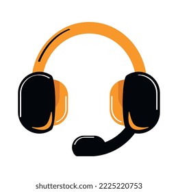 icono de tecnología de dispositivo de audio de auriculares con micrófono