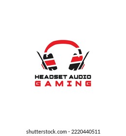 Headset audio gaming logo modren