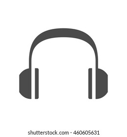Headset Audio icon in black and white grey single color.