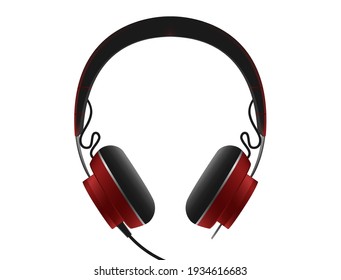 The headset is black and red with an innovative tool for listening to audio