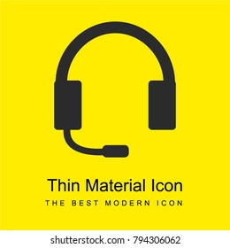 Headset bright yellow material minimal icon or logo design