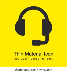 Headset bright yellow material minimal icon or logo design