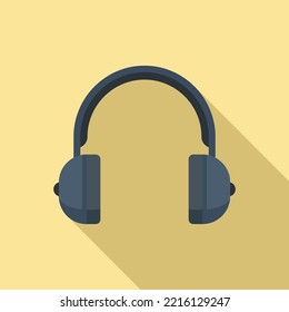 Headset call icon flat vector. Phone service. Gamer microphone