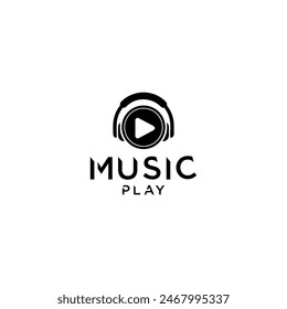 Headset and Circle for Music Player Logo Desig