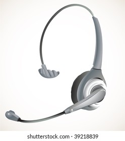 Headset commonly used in a call center environement. Linear and Radial gradients, eps 8.