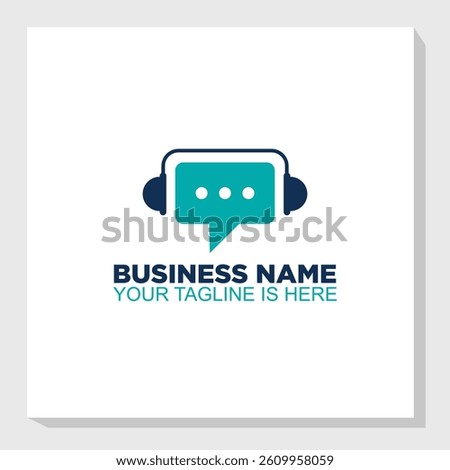 headset and communication logo concept, call center logo design