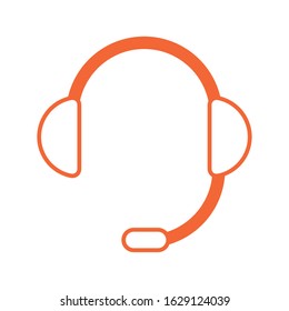 headset communication with percent symbol vector illustration design