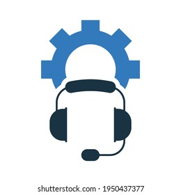 Headset control, configuration, audio settings icon. Editable vector isolated on a white background.