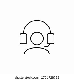 headset customer support icon sign vector